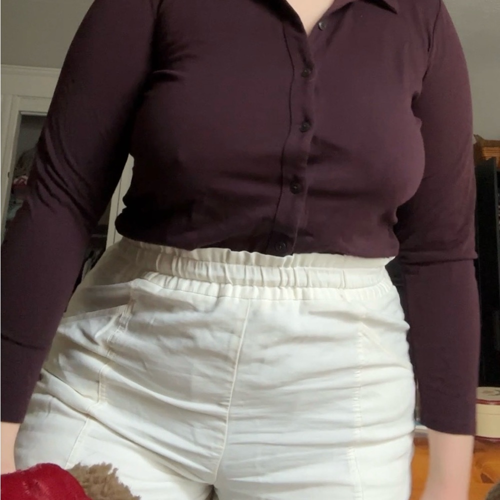 J. Jill Dark Purple Button-Down Shirt